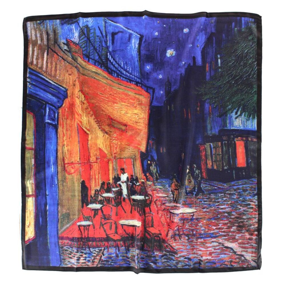 The Magic Scarf Company Women's Van Gogh Cafe Terrace Print Silky Scarf